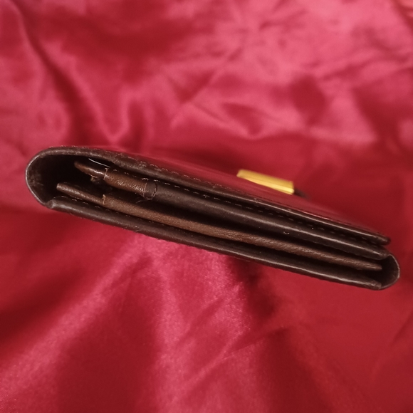 Yves Saint laurent Dark brown leather gold tone hardware long large ysl wallet - Picture 5 of 14